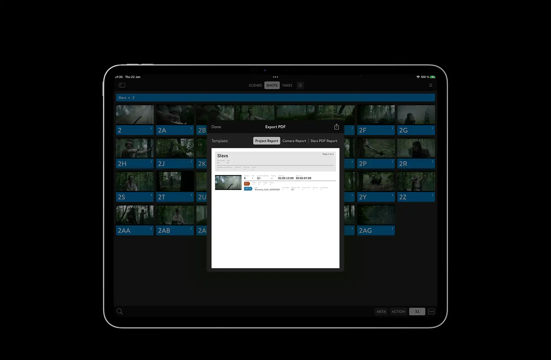 Customizable PDF reports for any film department