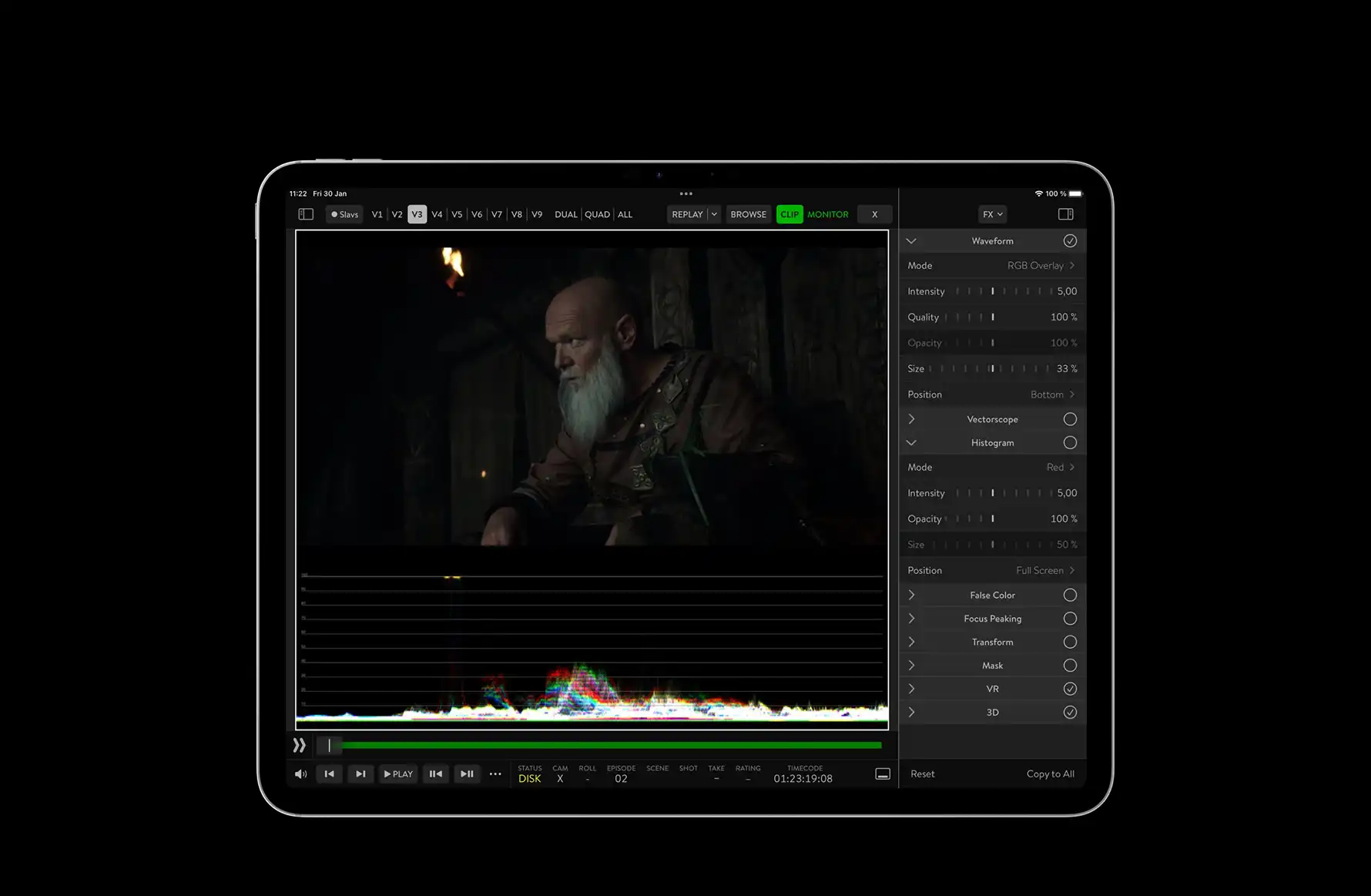 Scopes, LUTs, frame lines, and other view effects