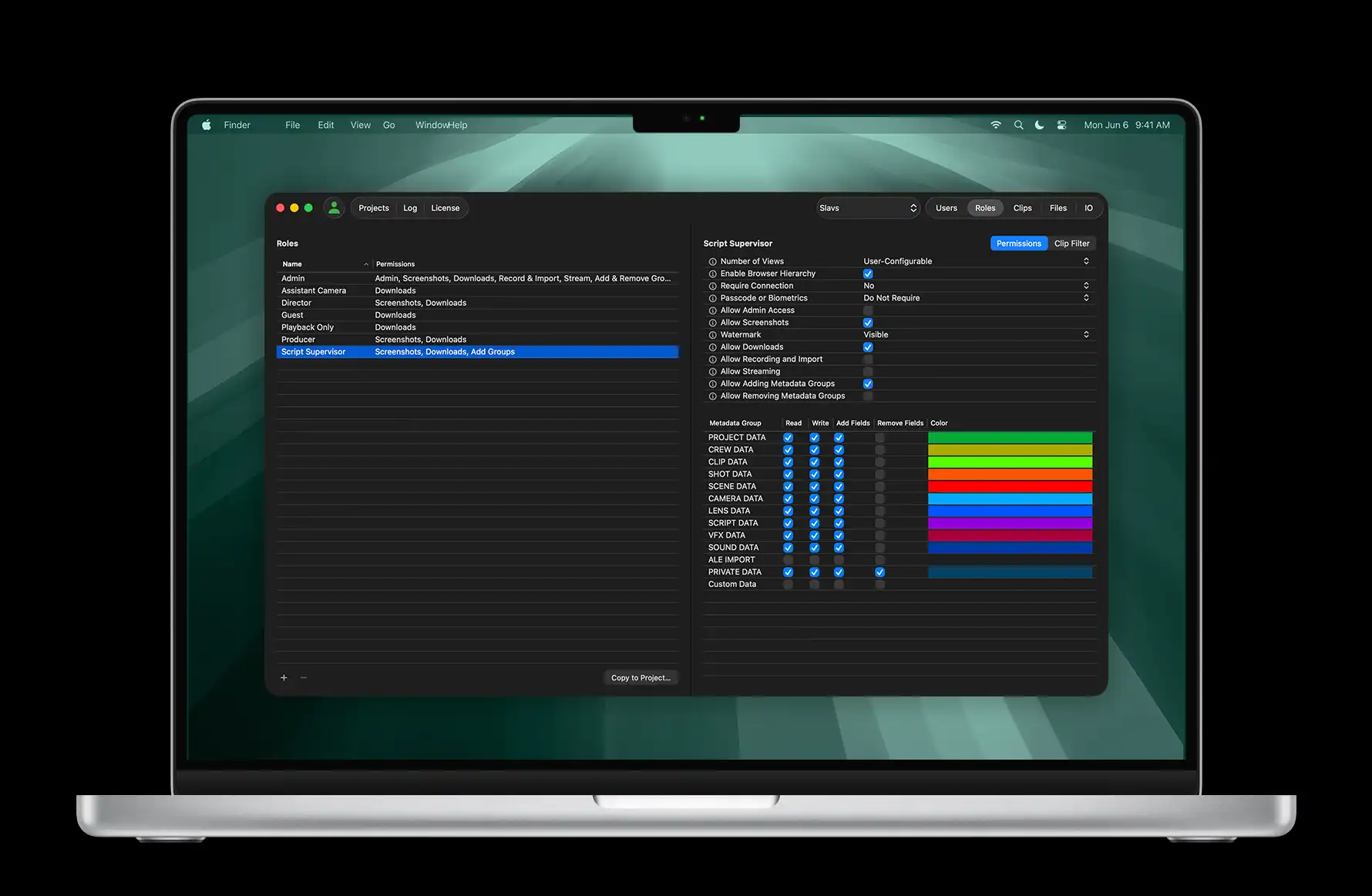Role-based access to media and metadata