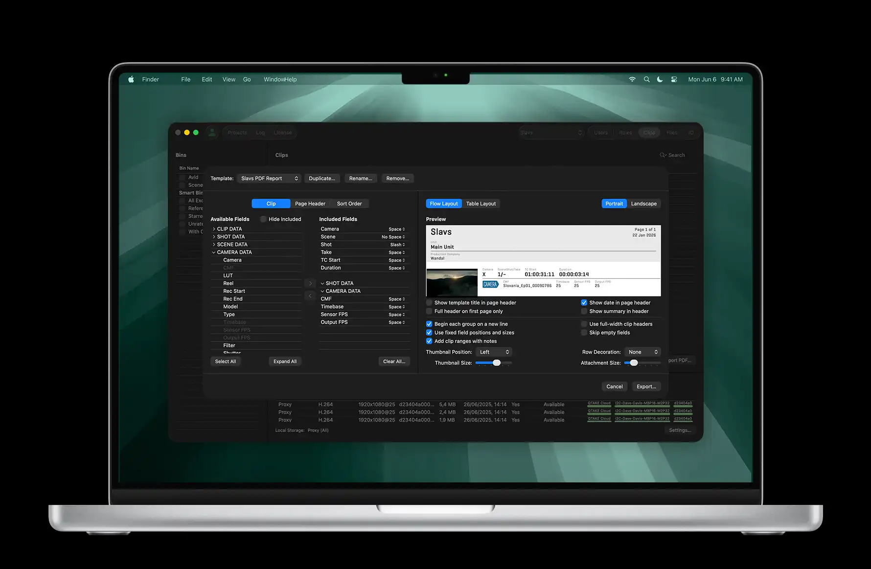 Built-in custom PDF report template creator